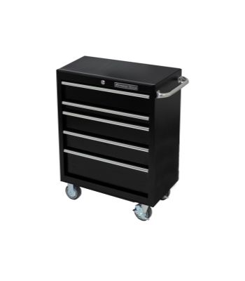 30 inch 5 Drawer Roller Cabinet, Textured Black