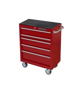 30 inch 5 Drawer Roller Cabinet, Textured Red