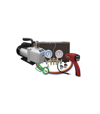 A/C KIT with 3cfm pump, leak detector, gauge set